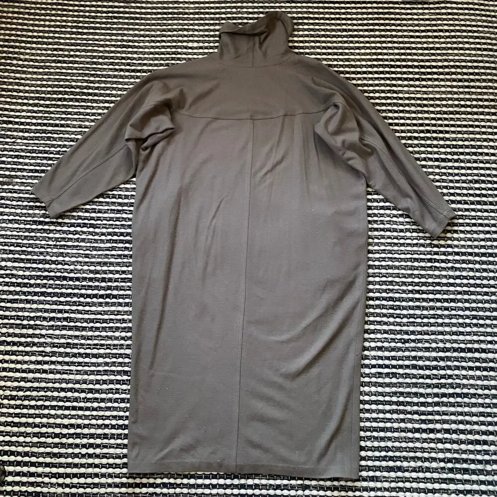 🌿ISSEY MIYAKE  Vintage Womens 100% Wool Long Sleeve GreenTurtle Neck Dress S - Picture 3 of 13